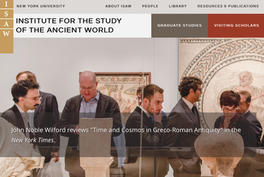 Screenshot of Institute for the Study of the Ancient World homepage