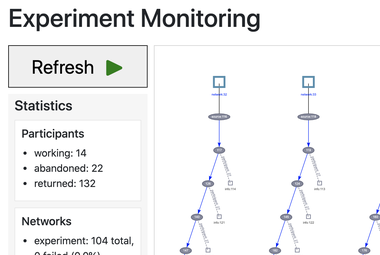 Screenshot of Dallinger dashboard