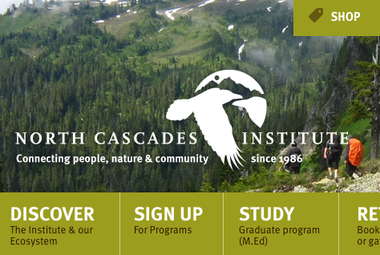 Screenshot of North Cascades Institute homepage